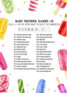 783 Popsicle Baby Shower Games design preview