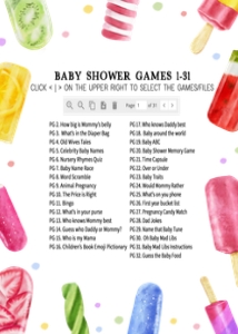 783 Popsicle Baby Shower Games Bundle 1: 783 Popsicle Baby Shower Games