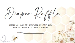 790 Honey Baby Shower Diaper Raffle: 790 Honey Baby Shower Invitation Set