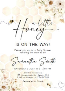 790 Honey Baby Shower Invitation: 790 Honey Baby Shower Invitation