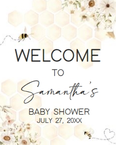 790 Honey Baby Shower Welcome Sign 16x20: 790 Honey Baby Shower Welcome Sign