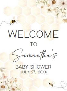 790 Honey Baby Shower Welcome Sign 11x15: 790 Honey Baby Shower Welcome Sign