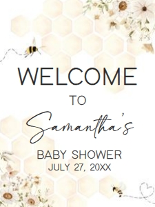 790 Honey Baby Shower Welcome Sign 18x24: 790 Honey Baby Shower Welcome Sign