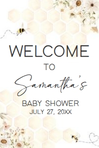 790 Honey Baby Shower Welcome Sign 20x30: 790 Honey Baby Shower Welcome Sign