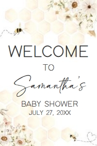 790 Honey Baby Shower Welcome Sign 24x36: 790 Honey Baby Shower Welcome Sign