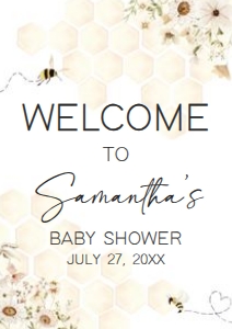 790 Honey Baby Shower Welcome Sign A3: 790 Honey Baby Shower Welcome Sign