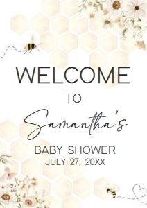 790 Honey Baby Shower Welcome Sign A1: 790 Honey Baby Shower Welcome Sign