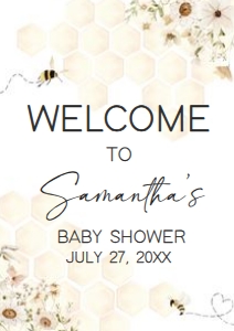 790 Honey Baby Shower Welcome Sign A2: 790 Honey Baby Shower Welcome Sign