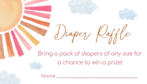 794 Girl Here Comes the Sun Baby Shower Diaper Raffle: 794 Girl Here Comes the Sun Baby Shower Invitation Set