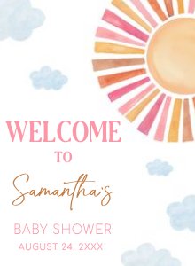 794 Girl Here Comes the Sun Baby Shower Welcome Sign design preview
