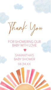 794 Girl Here Comes the Sun Baby Shower Favor Tag design preview