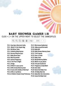 794 Girl Here Comes the Sun Baby Shower Games Bundle 1: 794 Girl Here Comes the Sun Baby Shower Games