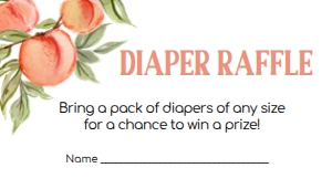 796 Peach Baby Shower Diaper Raffle: 796 Peach Baby Shower Invitation Set