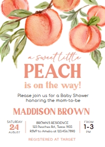 796 Peach Baby Shower Invitation: 796 Peach Baby Shower Invitation