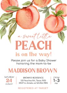 796 Peach Baby Shower Invitation design preview
