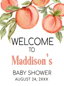 796 Peach Baby Shower Welcome Sign 18x24: 796 Peach Baby Shower Welcome Sign