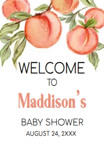 796 Peach Baby Shower Welcome Sign A2: 796 Peach Baby Shower Welcome Sign