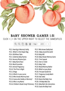 796 Peach Baby Shower Games Bundle 1: 796 Peach Baby Shower Games