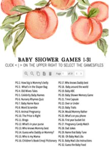 796 Peach Baby Shower Games design preview