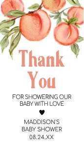 796 Peach Baby Shower Favor Tag design preview
