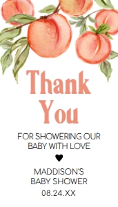 796 Peach Baby Shower Favor Tag: 796 Peach Baby Shower Favor Tag