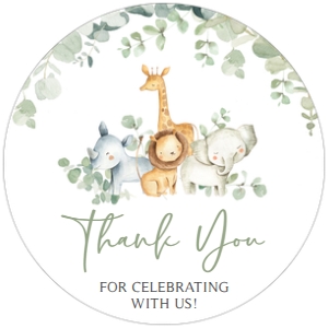 282 Safari Baby Shower Round Favor Tags: 282 Safari Baby Shower Mega Bundle