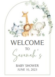 282 Safari Baby Shower Welcome Sign A4: 282 Safari Baby Shower Mega Bundle