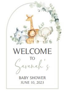 282 Safari Baby Shower Welcome Sign A2: 282 Safari Baby Shower Mega Bundle