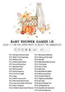 826 Floral Fall Baby Crib Baby Shower Games design preview