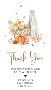826 Floral Fall Baby Crib Baby Shower Favor Tag design preview