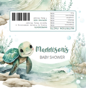 712 Sea Turtle Baby Shower Candy Wrapper: 712 Sea Turtle Baby Shower Mega Bundle