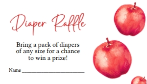 846 Apple Baby Shower Diaper Raffle: 846 Apple Baby Shower Invitation  Set