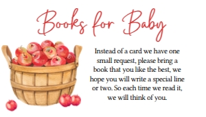 846 Apple Baby Shower Books for Baby: 846 Apple Baby Shower Invitation  Set