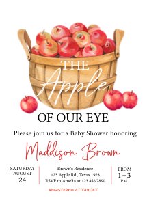 846 Apple Baby Shower Invitation design preview