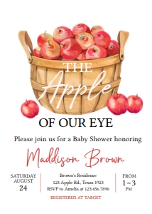 846 Apple Baby Shower Invitation: 846 Apple Baby Shower Invitation