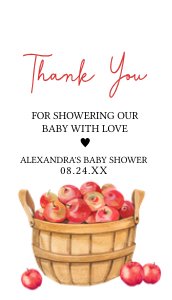 846 Apple Baby Shower Favor Tag design preview