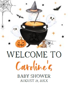 909 Orange Baby is Brewing Baby Shower Welcome Sign 16x20: 909 Orange Baby is Brewing Baby Shower Welcome Sign
