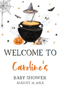 909 Orange Baby is Brewing Baby Shower Welcome Sign 20x30: 909 Orange Baby is Brewing Baby Shower Welcome Sign