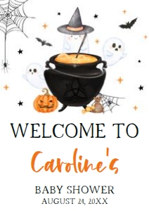 909 Orange Baby is Brewing Baby Shower Welcome Sign A1: 909 Orange Baby is Brewing Baby Shower Welcome Sign