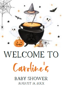 909 Orange Baby is Brewing Baby Shower Welcome Sign A3: 909 Orange Baby is Brewing Baby Shower Welcome Sign
