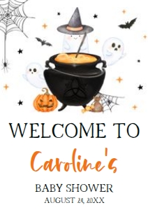 909 Orange Baby is Brewing Baby Shower Welcome Sign A4: 909 Orange Baby is Brewing Baby Shower Welcome Sign