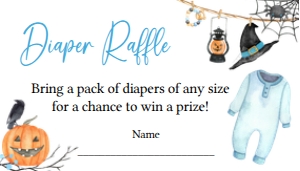 918 Boy A Little Boo Baby Shower Diaper Raffle: 918 Boy A Little Boo Baby Shower Invitation Set