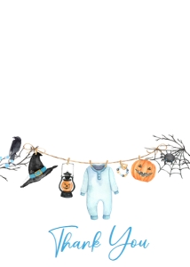 918 Boy A Little Boo Baby Shower Thank You Card: 918 Boy A Little Boo Baby Shower Invitation Set