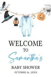 918 Boy A Little Boo Baby Shower Welcome Sign 20x30: 918 Boy A Little Boo Baby Shower Welcome Sign
