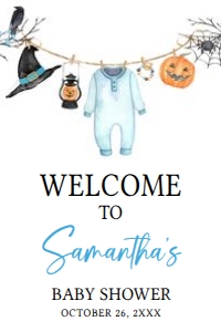 918 Boy A Little Boo Baby Shower Welcome Sign 24x36: 918 Boy A Little Boo Baby Shower Welcome Sign