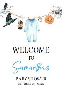 918 Boy A Little Boo Baby Shower Welcome Sign A1: 918 Boy A Little Boo Baby Shower Welcome Sign