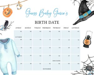 918 Boy A Little Boo Baby Shower Calendar design preview