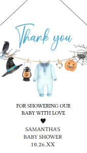 918 Boy A Little Boo Baby Shower Favor Tag with Line: 918 Boy A Little Boo Baby Shower Favor Tag