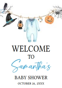 918 Boy A Little Boo Baby Shower Welcome Sign A2: 918 Boy A Little Boo Baby Shower Welcome Sign
