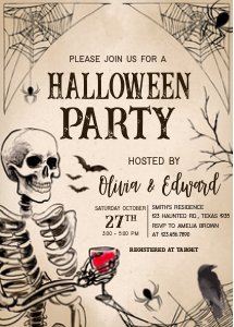2SE Adult Vintage Halloween Party Invitation A design preview